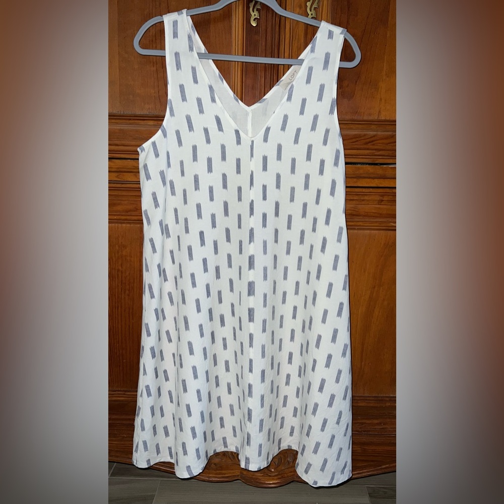 Like-New LOFT Spring/Summer Linen Blend A-Line Dress!✨☀️😎👗💙🤍